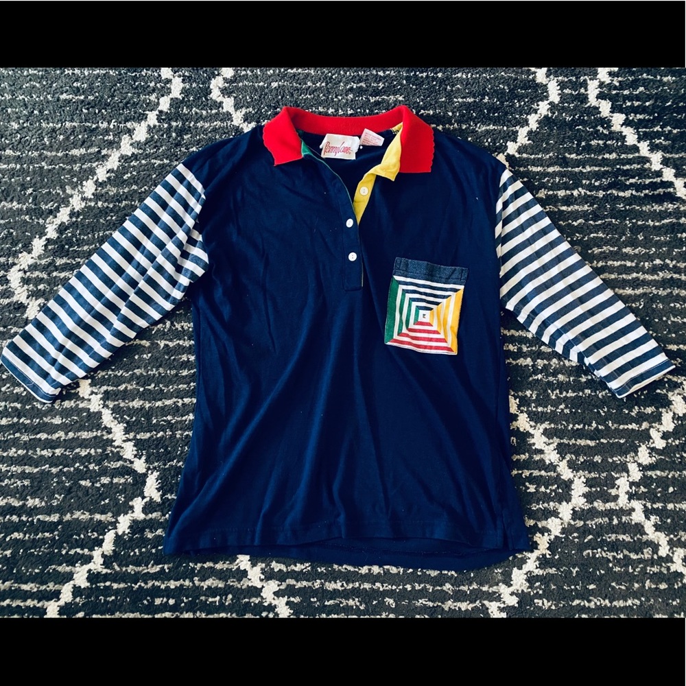 Unique vintage colorblock tee